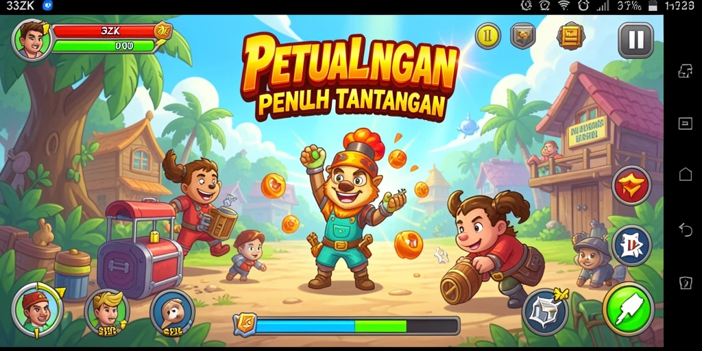 Screenshot gameplay 33ZK menampilkan aksi seru dan penuh warna.