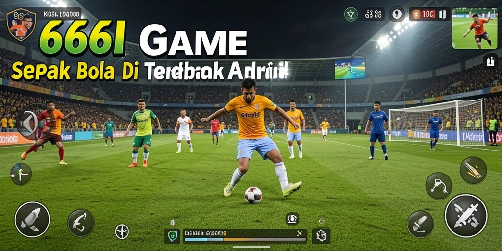 Tampilan gameplay menarik dari 666I, menunjukkan aksi sepak bola yang seru.