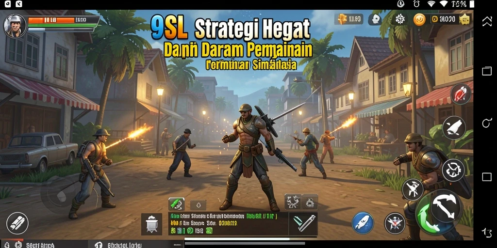 Screenshot utama 9SL menampilkan aksi pertempuran strategi yang menarik.