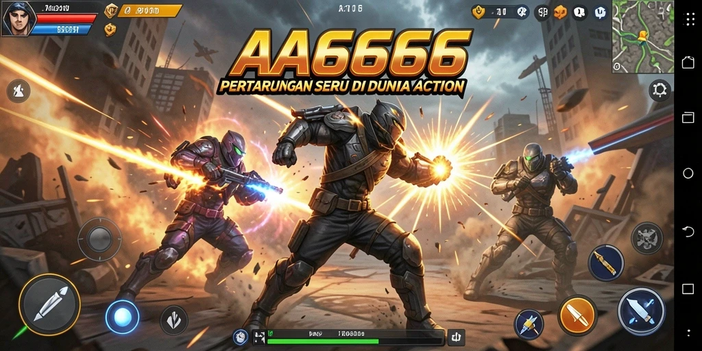 Screenshot gameplay AA666 menunjukkan aksi pertarungan yang mendebarkan.
