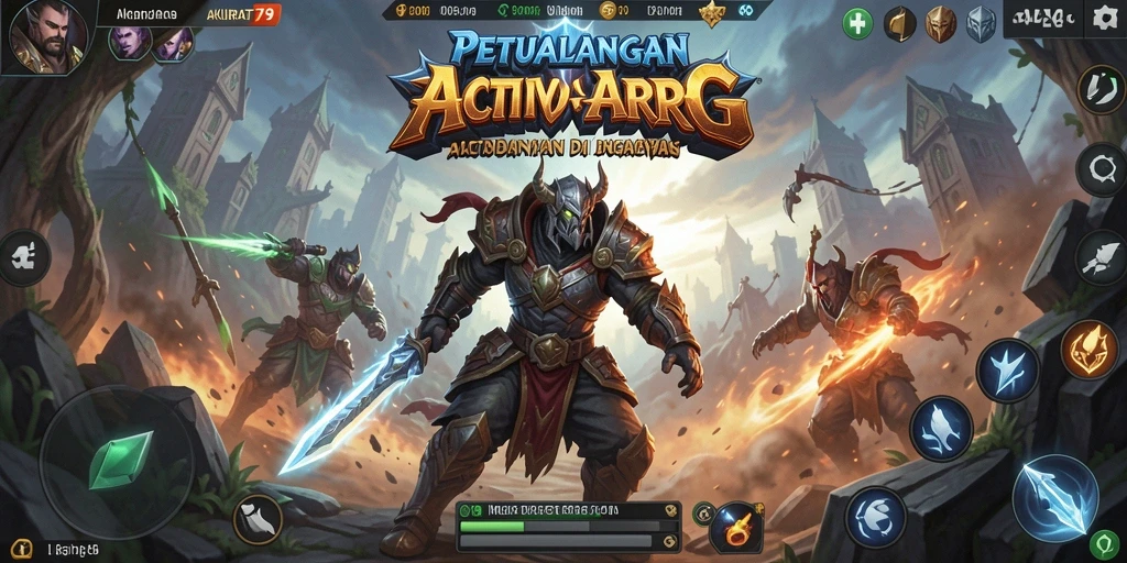 Screenshot gameplay AKURAT79 menunjukkan pertempuran seru dan grafis menarik.