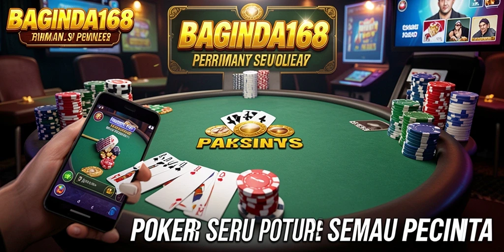 Screenshot utama BAGINDA168 menampilkan pemain yang sedang asyik bermain Poker.