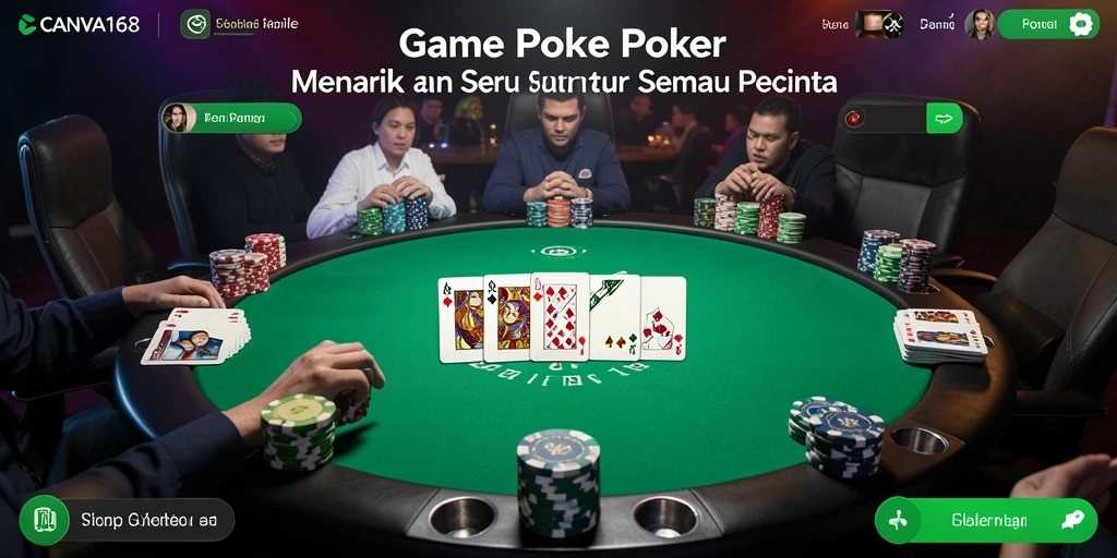 Screenshot menunjukkan gameplay seru dalam permainan Poker CANVA168.
