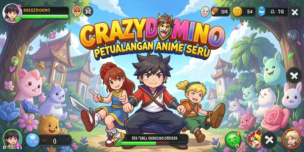 Tampilan gameplay menakjubkan dari <strong>CRAZYDOMINO</strong> yang penuh warna.