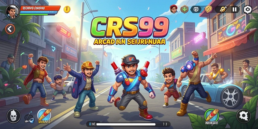 Screenshot menunjukkan gameplay seru dari CRS99 dengan tantangan Arcade.