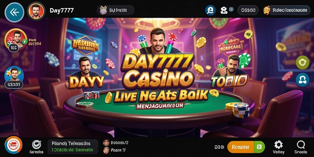 Screenshot utama DAY777 menampilkan suasana bermain Live Casino yang seru dan interaktif.