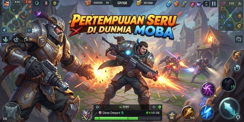 Screenshot gameplay seru dari GN168 dalam aksi pertempuran strategis.