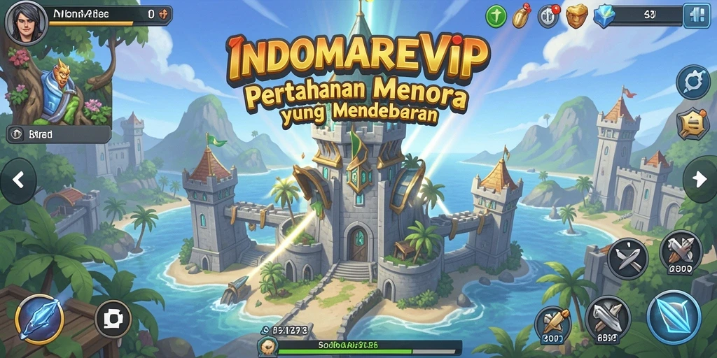 Tampilan gameplay menara pertahanan yang mendebarkan di INDOMAREVIP.