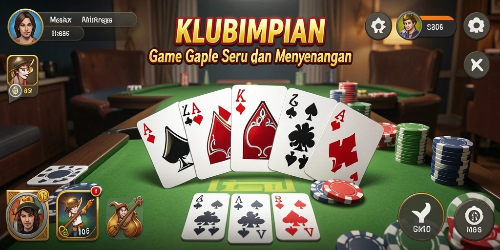 Menampilkan gameplay seru Gaple di KLUBIMPIAN.
