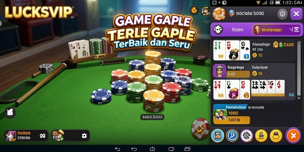Screenshot gameplay LUCKSVIP yang menampilkan aksi seru permainan Gaple.