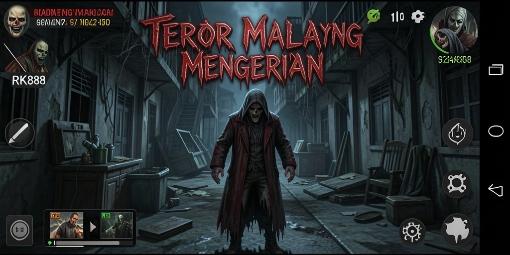 Tangkapan layar menunjukkan suasana mencekam dalam gameplay RK88.
