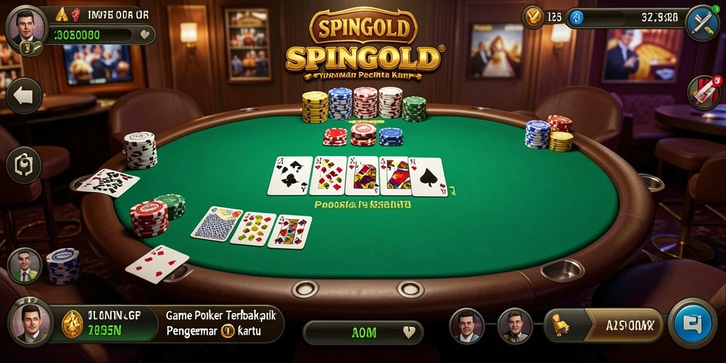 Tampilan gameplay SPINGOLD yang penuh aksi dan strategi Poker.