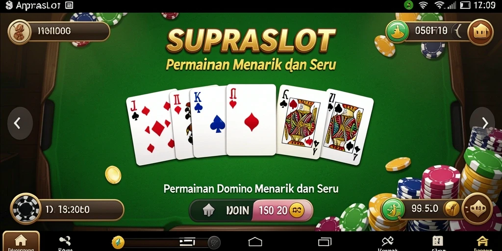 Tampilan gameplay Domino yang seru dan mengasyikkan di SUPRASLOT.